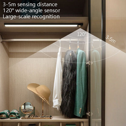 Intelligent Automatic Human Body Induction Wireless LED Lamp 60cm(Black + Warm Light) by bashfashion