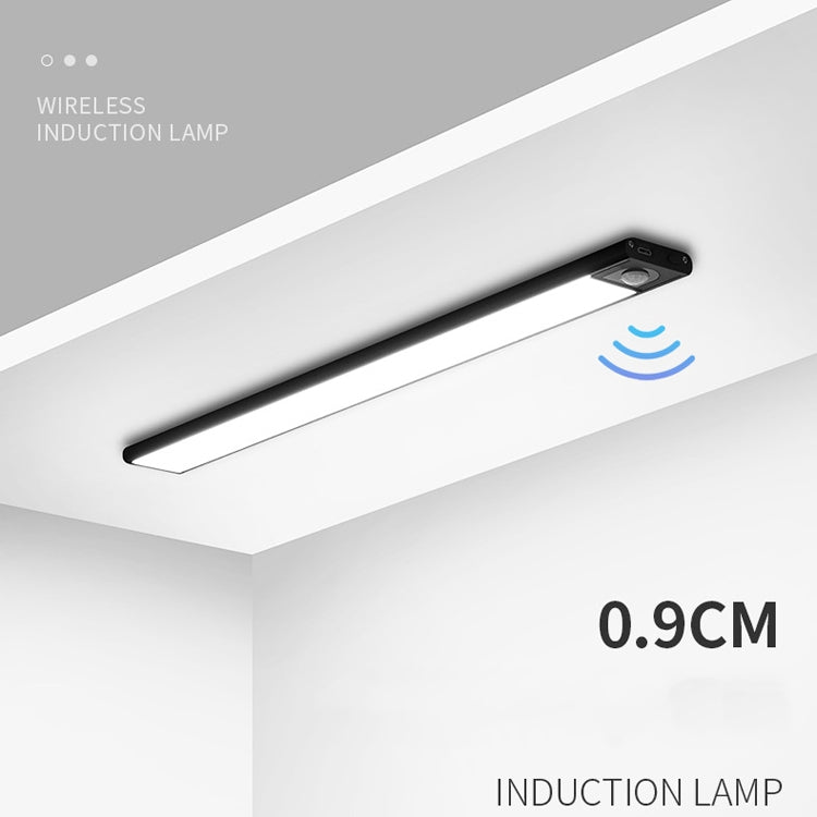 Intelligent Automatic Human Body Induction Wireless LED Lamp 60cm(Black + Warm Light) by bashfashion