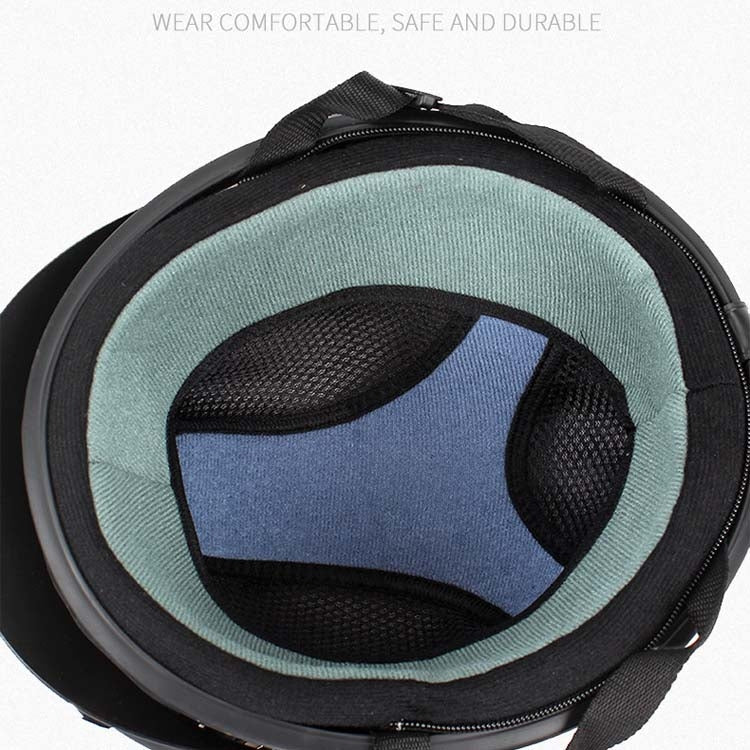 BSDDP A0318 PU Helmet With Goggles, Size: One Size(Black Blue) by BSDDP