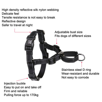 Glow Castle Pet Reflective Nylon Prevent Running Wild Chest Strap, Size: XL(Black) by Glow Castle