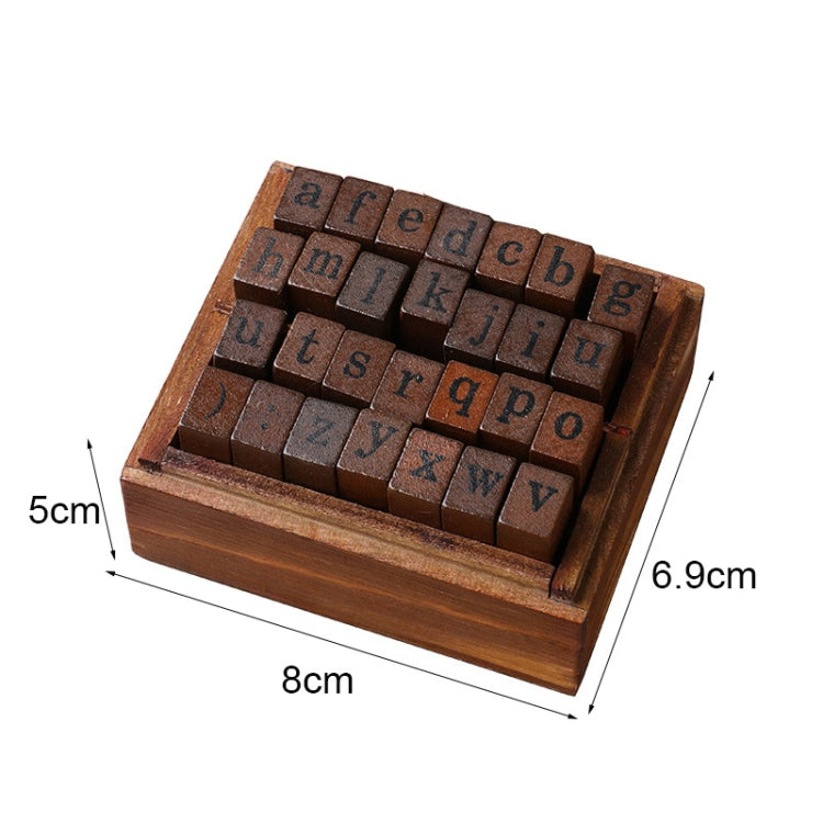 E13 28PCS/Set Vintage Wooden Alphabet and Number Diary Handbook DIY Stamps(Regular Lowercase) by bashfashion