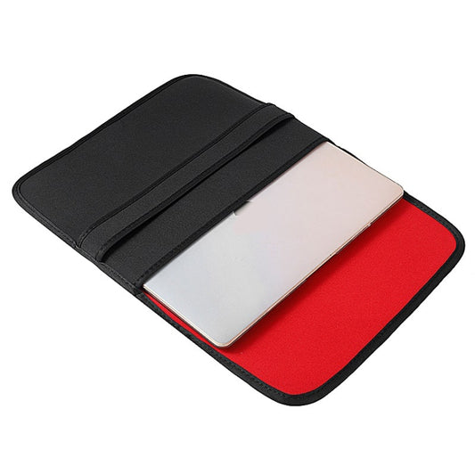 14 Inch Neoprene Laptop Lining Bag Horizontal Section Flap Clutch Bag(Black) by bashfashion