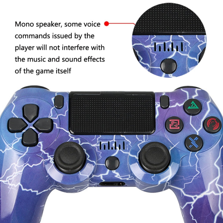 For PS4 Wireless Bluetooth Game Controller With Light Strip Dual Vibration Game Handle(Hulk) by bashfashion