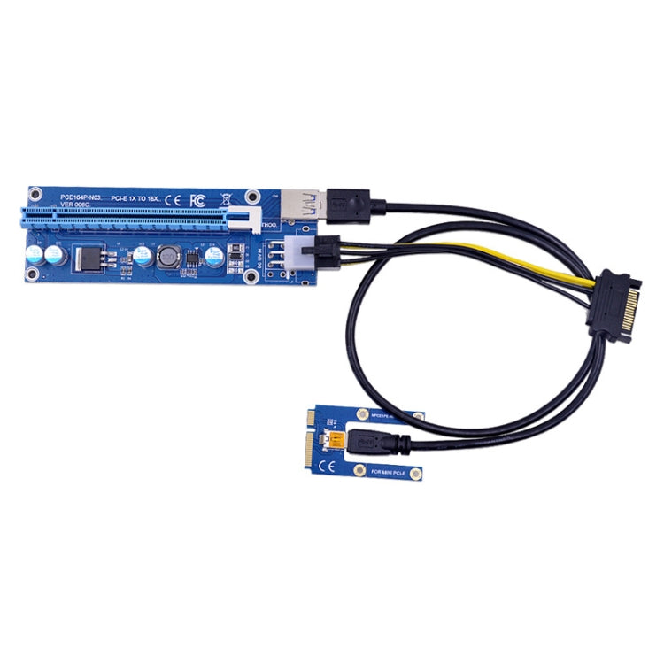 PCE164P-N03 VER006C Mini PCI-E 1X To 16X Riser For Laptop External Image Card, Spec: Blackboard 6pin by bashfashion