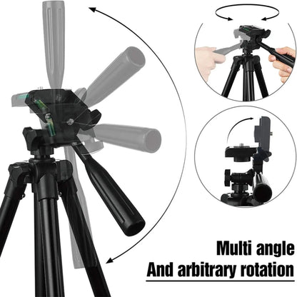 Portable Aluminum DSLR Camera Live Tripod Photography Retractable Landing Bracket, Specification: 150cm Tripod+Clip+Bag by bashfashion