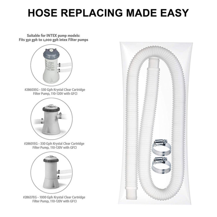 For Intex Swimming Pool Filter Pump Replacement 2 Hoses 4 Clamps Blue by bashfashion