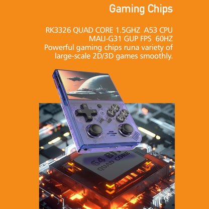 R35PLUS 3.5 Inch Handheld Game Console Built-in 64G 10,000+ Games(Transparent Orange) by bashfashion