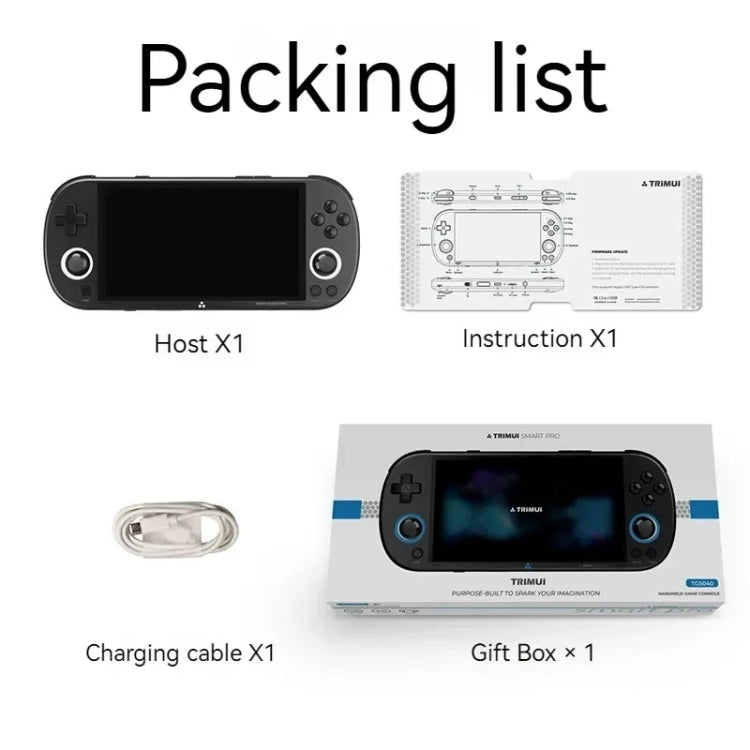 Trimui Smart Pro 4.96 Inch IPS Screen Handheld Game Console Open Source Linux System 256G(Black) by Trimui