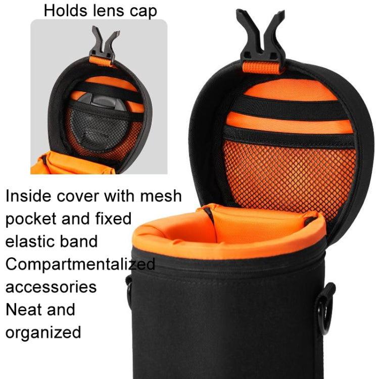 Cwatcun D157 DSLR Camera Lens Barrel Shockproof Thickened Digital Lens Bag Flip Lens Pouch, Color: Large Black by Cwatcun