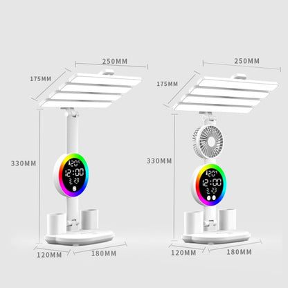 4 Heads Horizontal LED Eye-Care Table Lamp Children Study Desktop Reading Light With Pen Holder, Style: Clock Rechargeable 2000mAh by bashfashion