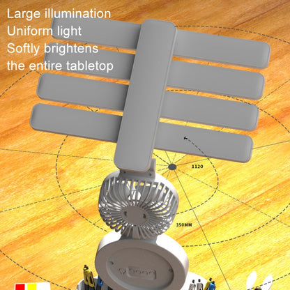 4 Heads Horizontal LED Eye-Care Table Lamp Children Study Desktop Reading Light With Pen Holder, Style: Clock Rechargeable 2000mAh by bashfashion