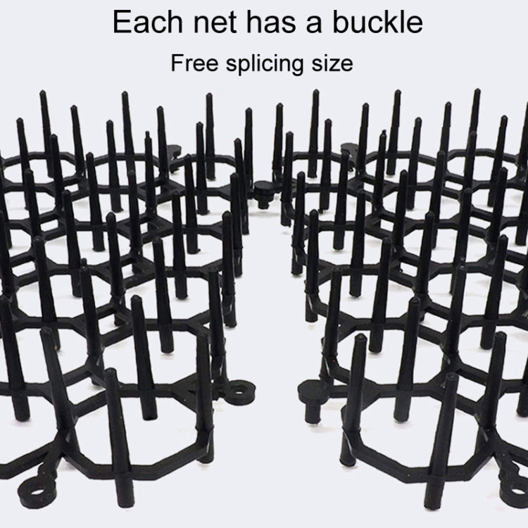 12pcs / Box Anti-Cats Barbed Spike Net Mat Sofas Gate Garden Cats Repellent Tool, Style: With 4 Screws(Black) by bashfashion