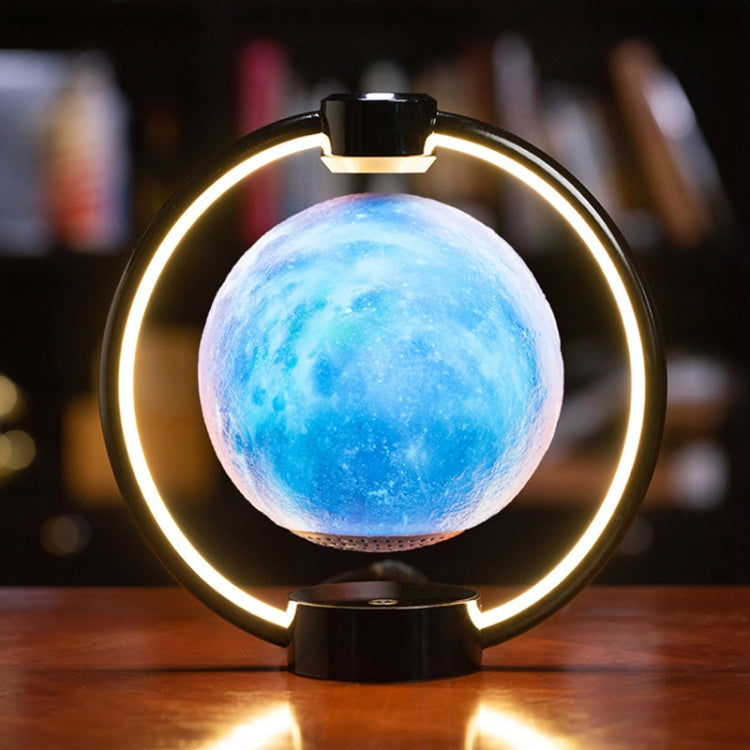 Magnetic Levitation Bluetooth Speaker Ornament Desktop Ambient Glow Night Lights, Style: Light Pattern Moon(EU Plug) by bashfashion