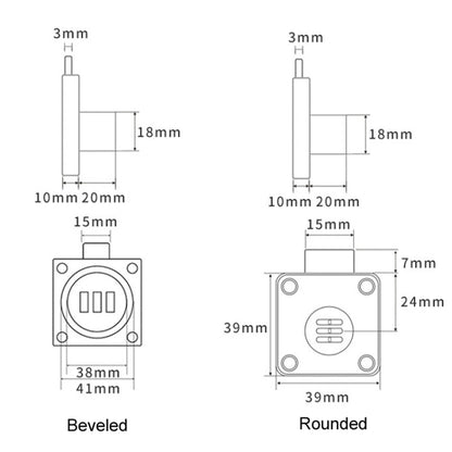 Home Cabinet Desk Drawer Combination Lock Lockers File Security Latches, Style: Black Beveled by bashfashion