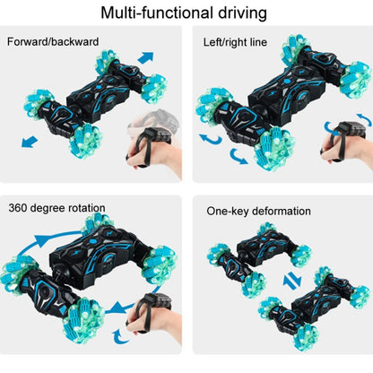 2.4G Spray RC Car Gesture Sensor Music Lights Twist Stunt Drift Car Double Side Driving Buggy Toy, Color: Handle+Watch RC Blue by bashfashion