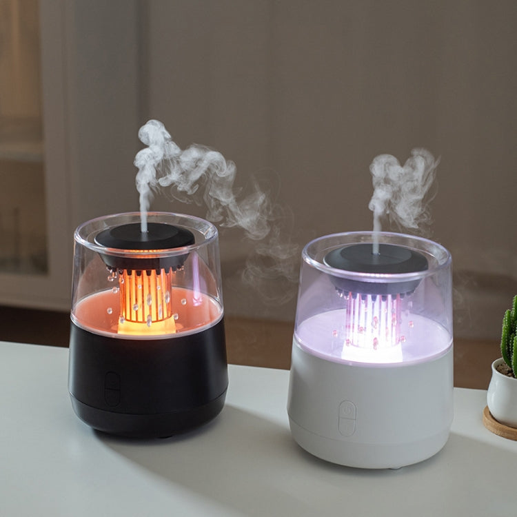 Raindrop Candlelight Aromatherapy Diffuser Air Humidifier with Colorful Lights US Plug White by bashfashion