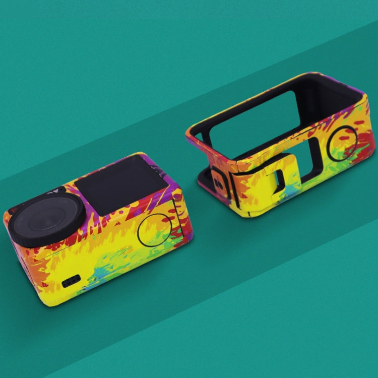 For DJI Action 4 Motion Camera Stickers All Inclusive Photo Frame Color Changing Stickers Accessories, Style: AC4-15 Snake Scale Gold by bashfashion