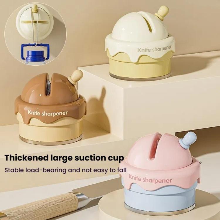 Suction Cup Knife Sharpener Home Kitchen Sharpening Knife Scissors Tool Quick Sharpener(Chocolate) by bashfashion