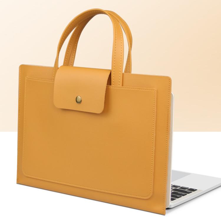 Laptop Computer Handbag For Ipad Macbook Lenovo Huawei Computer Inner Bag Briefcase, Spec: 15/16 inch(Yellow) by bashfashion