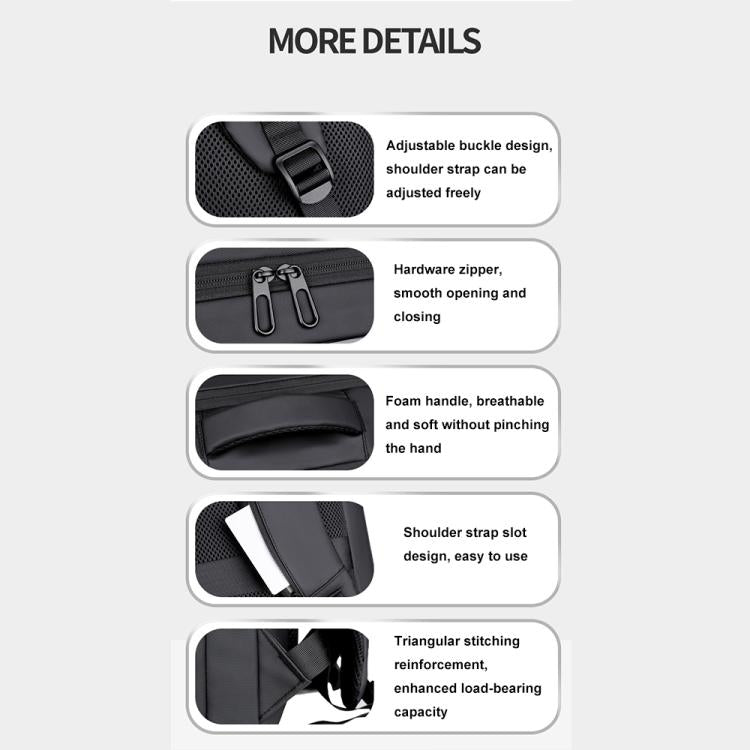 OUMANTU 966 Large-Capacity Waterproof Three-Dimensional Password Lock Laptop Backpack(Gray) by OUMANTU