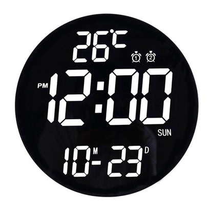 11.6-Inch White Light Wall Clock With Remote Control Multi-Functional Alarm Clock Black+Cloth by bashfashion