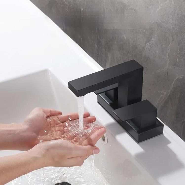 Dual Handle Two-Hole Bathroom Sink Faucet for Undermount Basin Separate Hot/Cold Water Controls, Spec: ORB-YH047 by bashfashion
