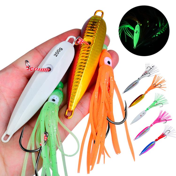 40G PROBEROS LF159 Luminous Bearded Squid Hook Slow Cranking Road Runner Iron Plate Bionic False Bait(D) by PROBEROS