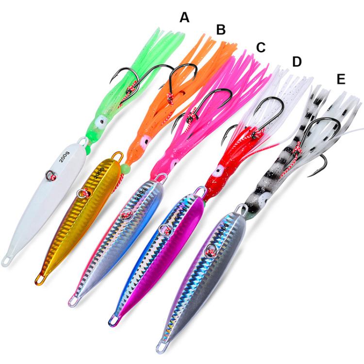 60G PROBEROS LF159 Luminous Bearded Squid Hook Slow Cranking Road Runner Iron Plate Bionic False Bait(C) by PROBEROS