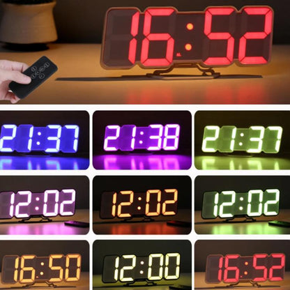 RGB Color Changing 3D Digital Clock With Voice Control, Adjustable Brightness, Temperature Display & Remote, Spec: Ordinary White by bashfashion