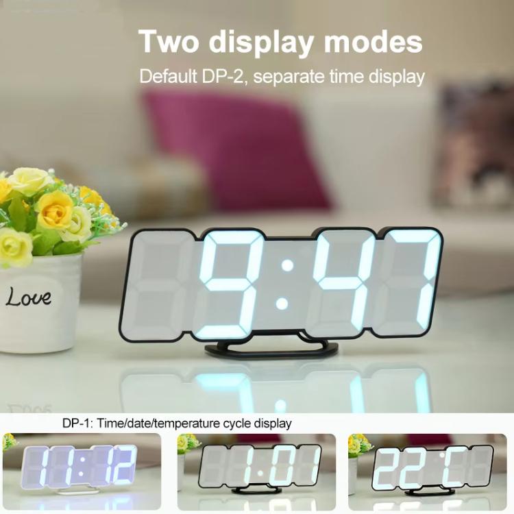 RGB Color Changing 3D Digital Clock With Voice Control, Adjustable Brightness, Temperature Display & Remote, Spec: Upgraded Humidity Black by bashfashion