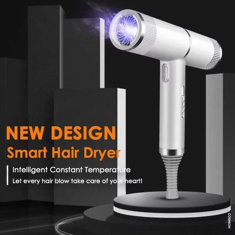 T-Shaped Hair Dryer with Smart Inverter Technology High-Power Blow Dryer for Home & Salon Use EU Plug With 3 Nozzles(Gray) by bashfashion